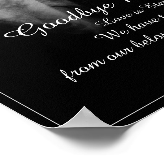 Gedenkposter ins Licht - Abschied von meinem liebe Poster (Ecke)