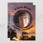 Gedenkprogramm für das Gold- und Rosa-Sonnenunterg Einladung (Vorne/Hinten)