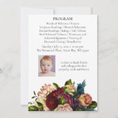 Gedenkprogramm für die Beerdigung der Deep Red Blu Einladung (Rückseite)