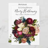 Gedenkprogramm für die Beerdigung der Deep Red Blu Einladung (Vorne/Hinten)