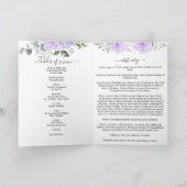 Gedenkprogramm für Lila Beerdigung von Wasserfarbe Karte (Innenseite)