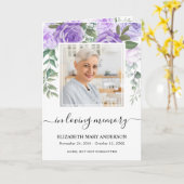 Gedenkprogramm für Lila Beerdigung von Wasserfarbe Karte (Gelbe Blume)