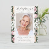 Gedenkprogramm im Vintage-Blumen-Design Einladung (Stehend Vorderseite)