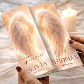 Gedenkprogramm Orange Engel Flügel Nachruf Flyer