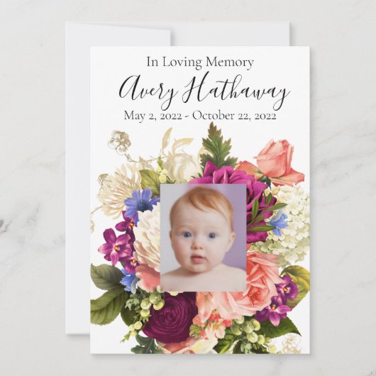 Gedenkprogramm zur Beerdigung der Lila Orchidee du Einladung (Vorderseite)