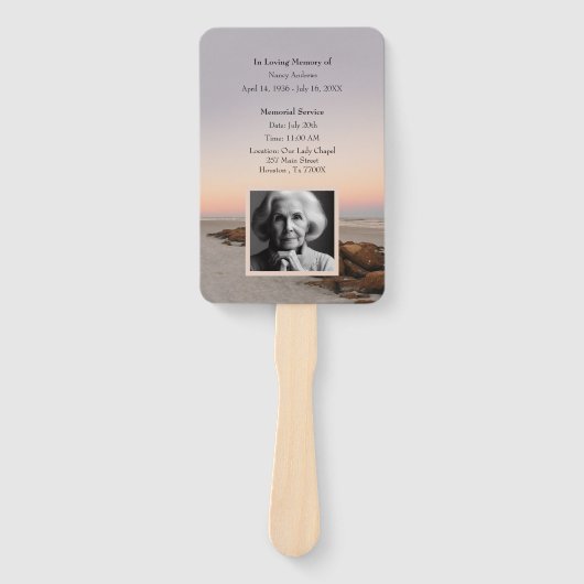 Gedenkprogramm zur Beerdigung der Sonnenuntergänge Fächer (Vorderseite)