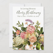 Gedenkprogramm zur Beerdigung durch die Blüte Einladung (Vorderseite)