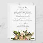 Gedenkprogramm zur Beerdigung durch die Blüte Einladung (Rückseite)