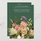 Gedenkprogramm zur Beerdigung grüner Flora Programm (Vorne/Hinten)