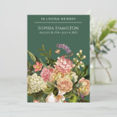 Gedenkprogramm zur Beerdigung grüner Flora Programm (Stehend Vorderseite)