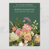 Gedenkprogramm zur Beerdigung grüner Flora Programm (Vorderseite)