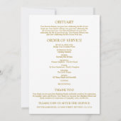 Gedenkprogramm zur Beerdigung Rosa und Gelbe Flora Einladung (Rückseite)