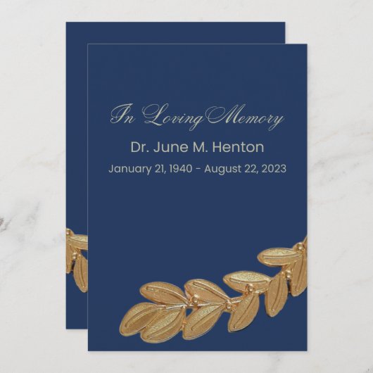 Gedenkprogramm zur Beerdigung von Ölfeldern der Ma Programm (Vorne/Hinten)