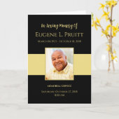 Gedenkprogramm zur Beerdigung von Schwarz und Gold Karte (Gelbe Blume)