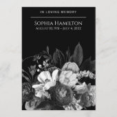 Gedenkprogramm zur Beerdigung von Schwarzen Flora Programm (Vorderseite)