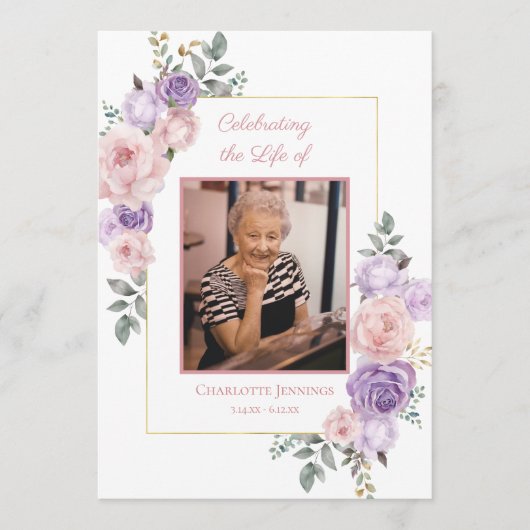 Gedenkprogramm zur Lila Beerdigung von Rosa Programm (Vorderseite)