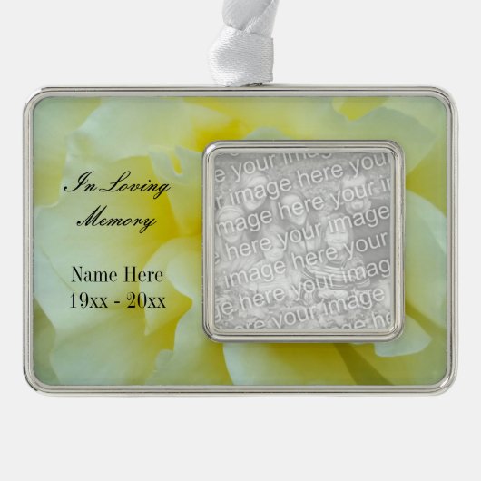 Gedenkschmuck für kundenspezifische Fotos | In lie Rahmen-Ornament Silber (Vorderseite)