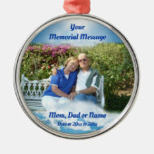 Gedenkschmuck für Mama, Vater, Eltern lieben eins Ornament Aus Metall (Vorne)