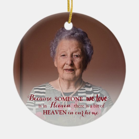 Gedenkschmuck mit Weihnachten im Foto Keramik Ornament (Vorne)