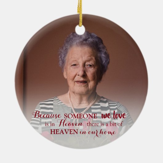 Gedenkschmuck mit Weihnachten im Foto Keramik Ornament (Hinten)
