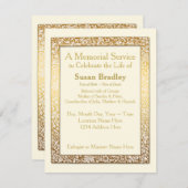 Gedenkservice für Vintage Rahmen Einladung (Vorne/Hinten)