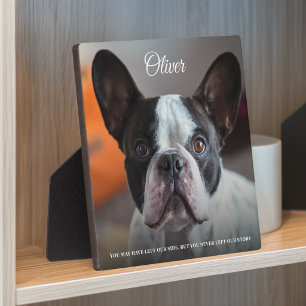 Gedenkskript für den Verlust eines Hundes mit Name Fotoplatte