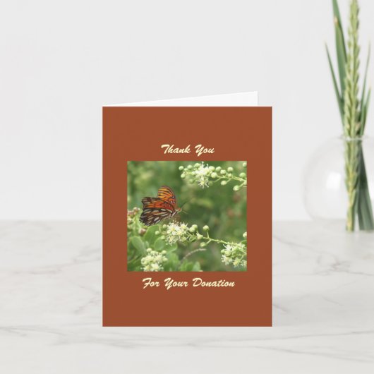 Gedenkspende, Orange Butterfly Dankeskarte (Vorderseite)