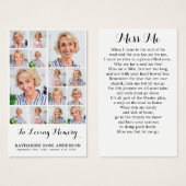 Gedenkstätte 14 Collage Beerdigungskarten (Vorne & Hinten)