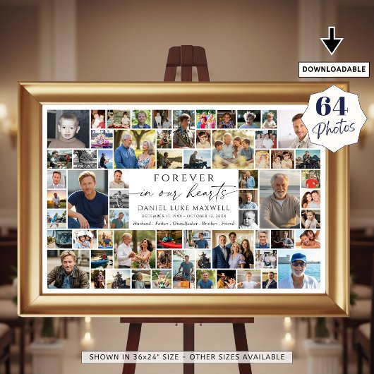 Gedenkstätte 64 Foto-Collage Für immer in unseren  Poster