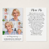 Gedenkstätte 6 Foto Collage Beerdigungskarten (Vorne & Hinten)