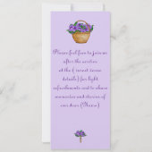 Gedenkstätte/Beerdigungskarte für Erinnerungen mit Einladung (Rückseite)