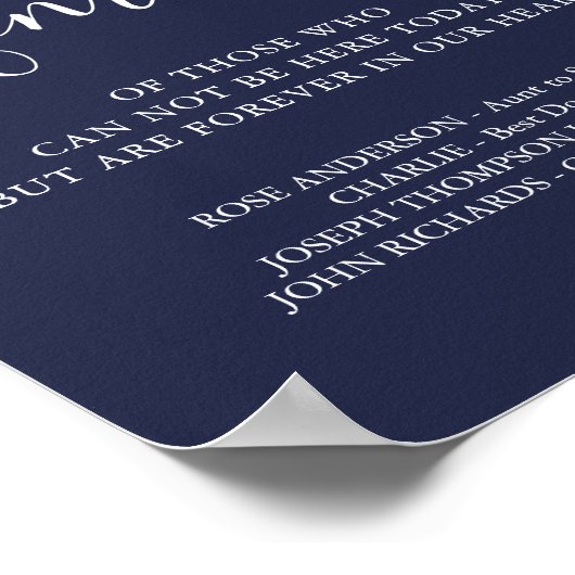 Gedenkstätte Blauer in der Liebe Erinnerung Poster (Ecke)