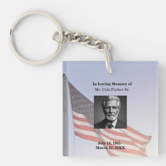 Gedenkstätte der amerikanischen Flagge Schlüsselanhänger (Vorderseite)