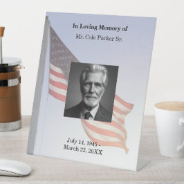 Gedenkstätte der amerikanischen Flagge Sockelschild