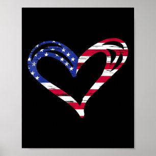 Gedenkstätte der US-amerikanischen Fahne Herz-Patr Poster