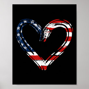 Gedenkstätte der US-amerikanischen Fahne Herz-Patr Poster
