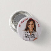 Gedenkstätte des personalisierten Fotos Button (Vorne & Hinten)