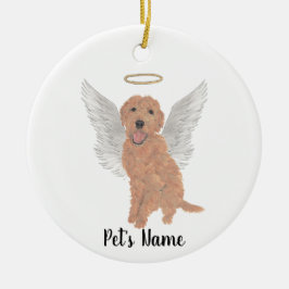Gedenkstätte des Roten Apricot Golden Doodle Beile Keramik Ornament