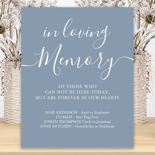 Gedenkstätte dusty Blue in Love Memory Poster
