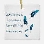 Gedenkstätte | Feder | Blau | KERAMIK Keramikornament (Vorderseite)