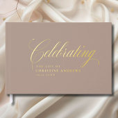 Gedenkstätte "Feiern des Lebens" Gold-Foil, Brown Gästebuch