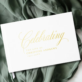 Gedenkstätte "Feiern des Lebens" Gold-Foil, White Gästebuch
