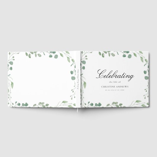 Gedenkstätte "Feiern des Lebens" Weißer Eukalyptus Gästebuch (Voll)