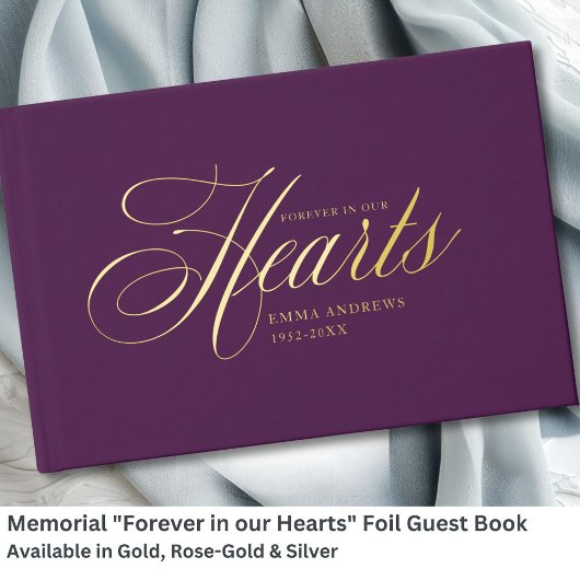 Gedenkstätte "Forever in our Hearts" Gold Foil, Vi Gästebuch