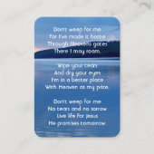 Gedenkstätte Foto Christlicher Sonnenaufgang Visitenkarte (Vorderseite)