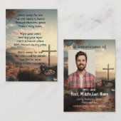 Gedenkstätte Foto Gebet Christlichen Kreuz Berg Visitenkarte (Vorne/Hinten)