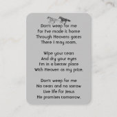 Gedenkstätte Foto Gebet Grafik Kunst Pferde Christ Visitenkarte (Vorderseite)