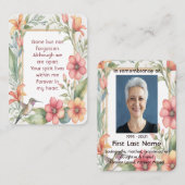 Gedenkstätte Foto Gebet Hummingbird Garden Visitenkarte (Vorne/Hinten)