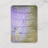 Gedenkstätte Foto Gebet Lavendel Hummingbird Garde Visitenkarte (Vorderseite)