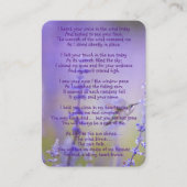 Gedenkstätte Foto Gebet Lavendel Hummingbird Garde Visitenkarte (Vorderseite)